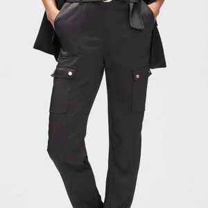 White House Black Market Black Straight-Leg Cargo Pants
